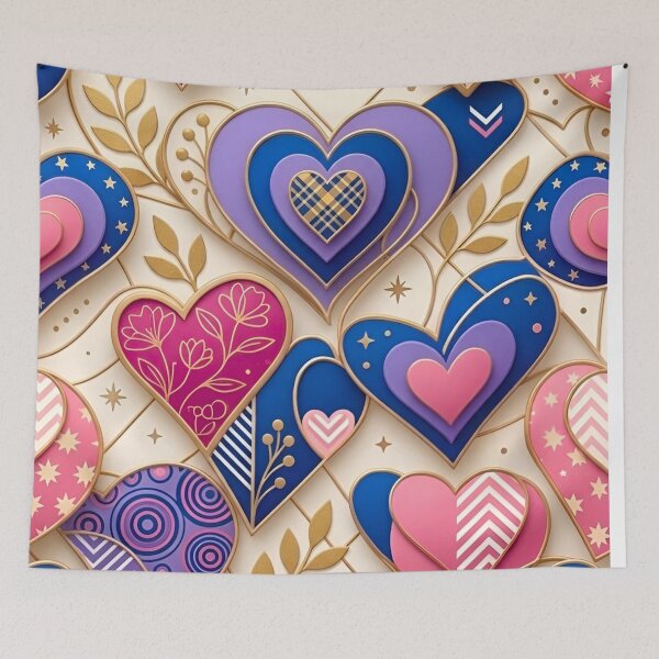 Item preview, Elegant Layered Hearts in Blue & Pink designed and sold by Good Vibes .