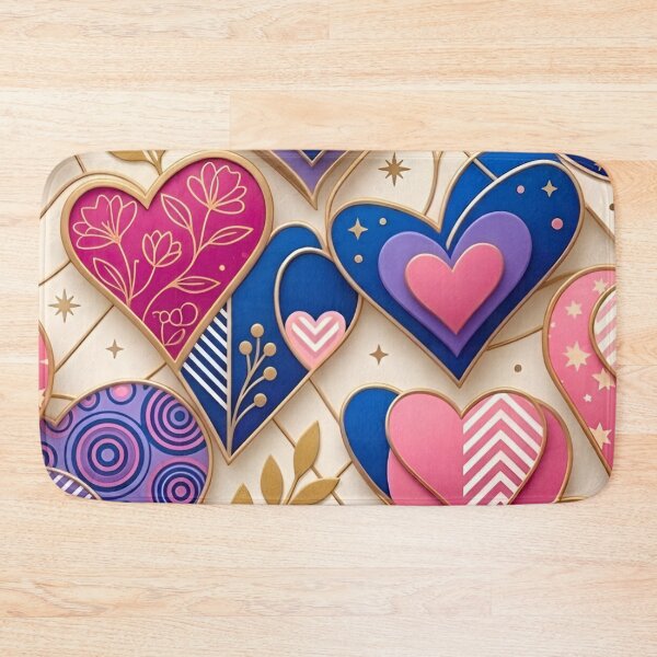 Item preview, Elegant Layered Hearts in Blue & Pink designed and sold by Good Vibes .