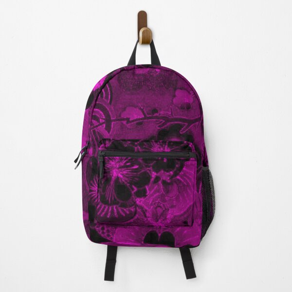 Item preview, Magenta Dark Floral Wall Art – Gothic Botanical Print designed and sold by BatNature.