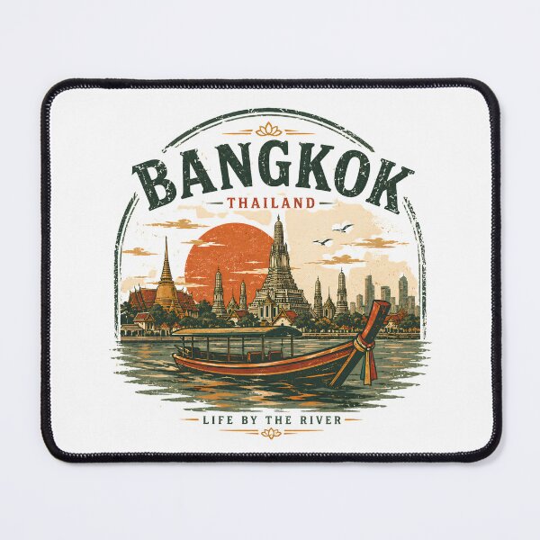 Item preview, Bangkok Thailand Vintage River Life | Retro travel design designed and sold by filou designs.