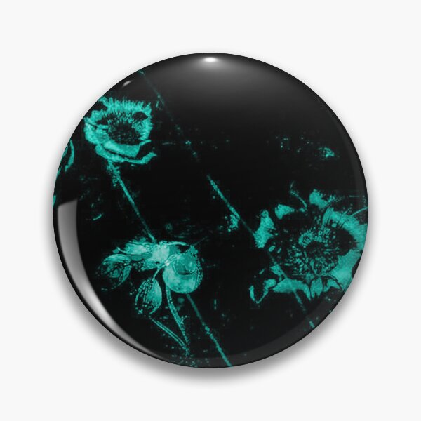 Item preview, Emerald Bloom in the Void — Neon Botanical Dark Floral Print designed and sold by BatNature.