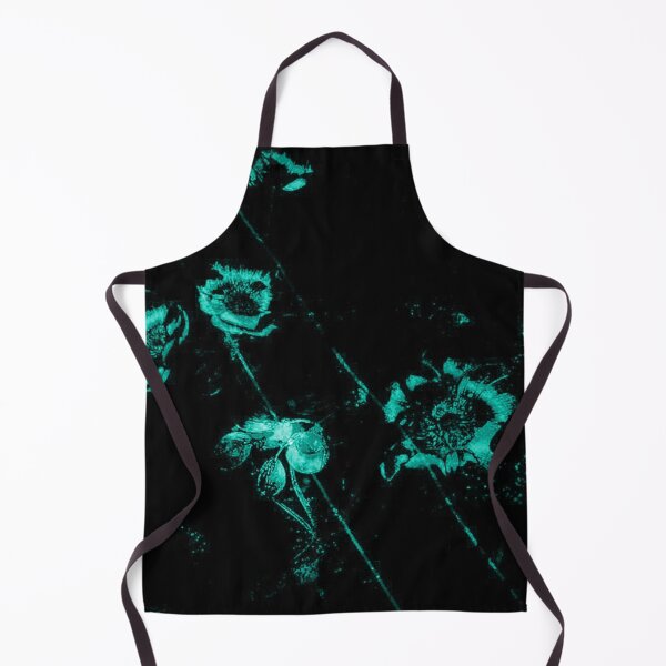 Item preview, Emerald Bloom in the Void — Neon Botanical Dark Floral Print designed and sold by BatNature.