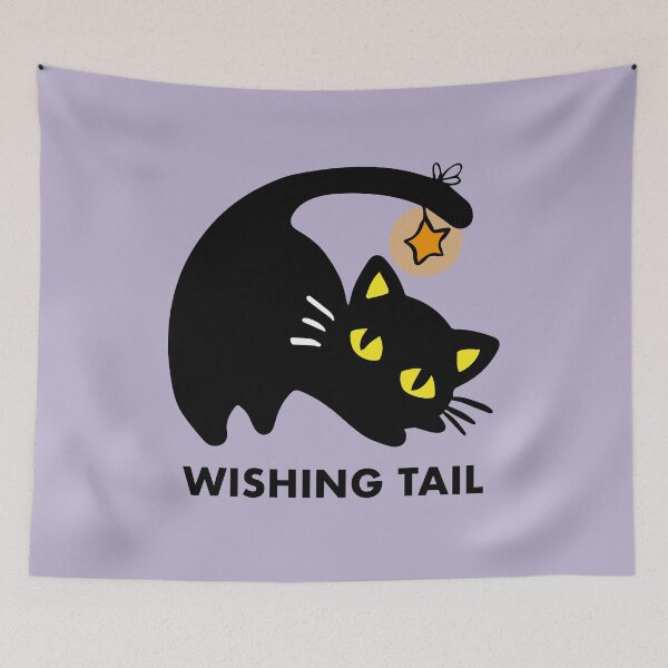 Item preview, Black cat whising tail designed and sold by Konopikyu.