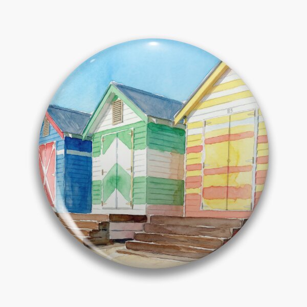 Item preview, Brighton Beach Huts Watercolour Style designed and sold by InkAndLatitude.