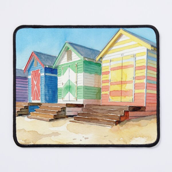 Item preview, Brighton Beach Huts Watercolour Style designed and sold by InkAndLatitude.