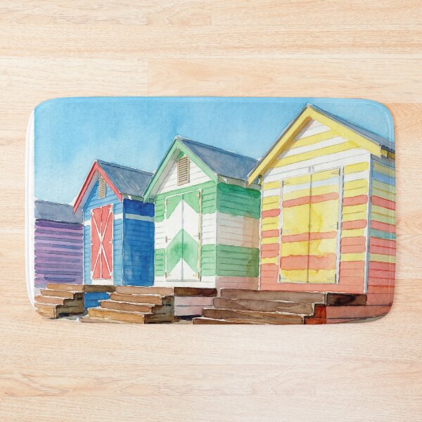 Item preview, Brighton Beach Huts Watercolour Style designed and sold by InkAndLatitude.