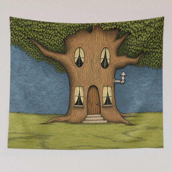Item preview, Whimsical Storybook Treehouse Illustration for Fantasy Art Lovers designed and sold by RickE.