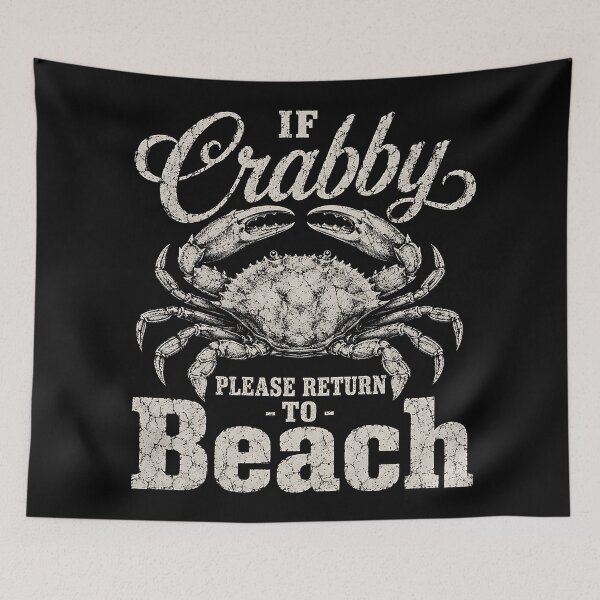 Item preview, Crabby | Funny Beach  designed and sold by Funny Vintage Stickers And T-Shirts.