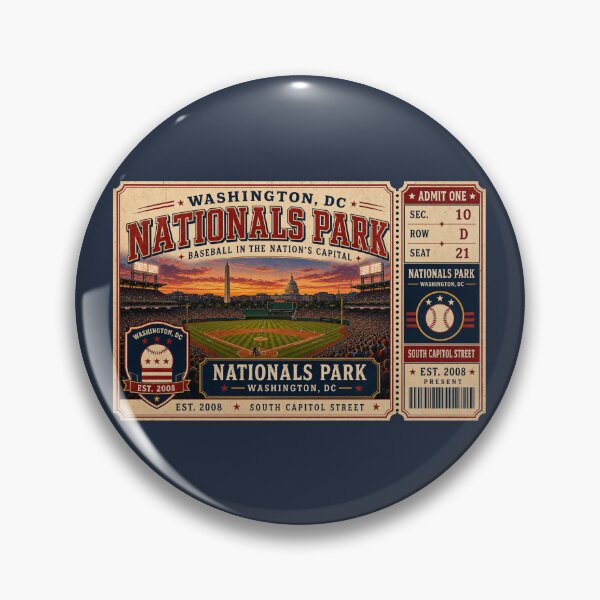 Item preview, Washington Nationals Park Vintage Baseball Ticket Art | DC Ballpark Retro Poster designed and sold by GhostDawgs.