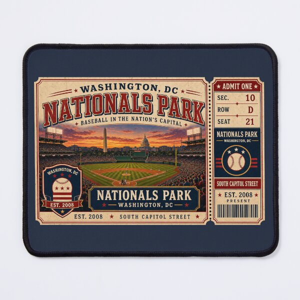 Item preview, Washington Nationals Park Vintage Baseball Ticket Art | DC Ballpark Retro Poster designed and sold by GhostDawgs.