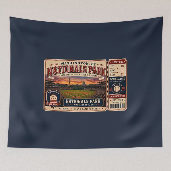 Item preview, Washington Nationals Park Vintage Baseball Ticket Art | DC Ballpark Retro Poster designed and sold by GhostDawgs.