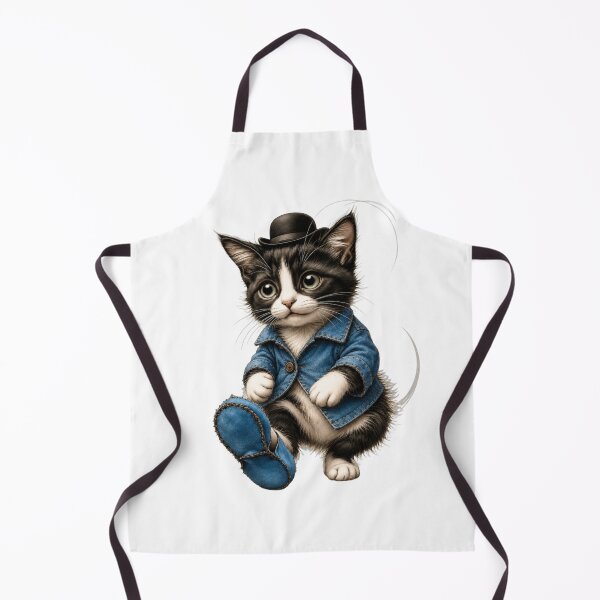 Item preview, Cute Tuxedo Cat in Blue Jacket | Whimsical Vintage Kitten designed and sold by DesignEssenceH.