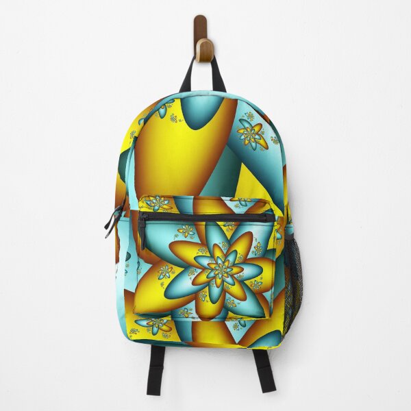 Item preview, Teal and Gold Psychedelic Flower Fractal Art designed and sold by pinkal.