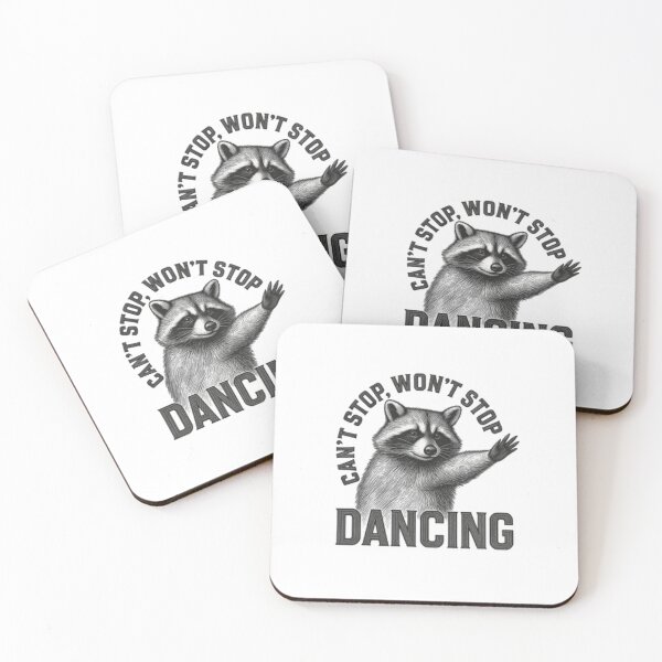 Item preview, Funny Raccoon Dancing Graphic — Can't Stop Won't Stop Dancing Vintage Illustration designed and sold by Colorful-Garden.
