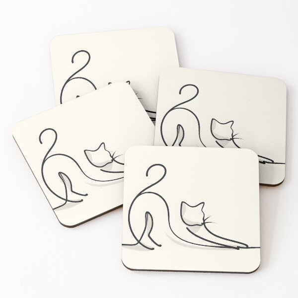 Item preview, Feline silhouettes in harmony - Simple lines designed and sold by davidromapixel.