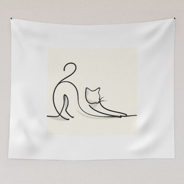 Item preview, Feline silhouettes in harmony - Simple lines designed and sold by davidromapixel.