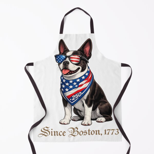 Item preview, Boston Terrier Patriotic American Flag Sunglasses Bandana 250th Anniversary Shirt designed and sold by Drawn-Measured.