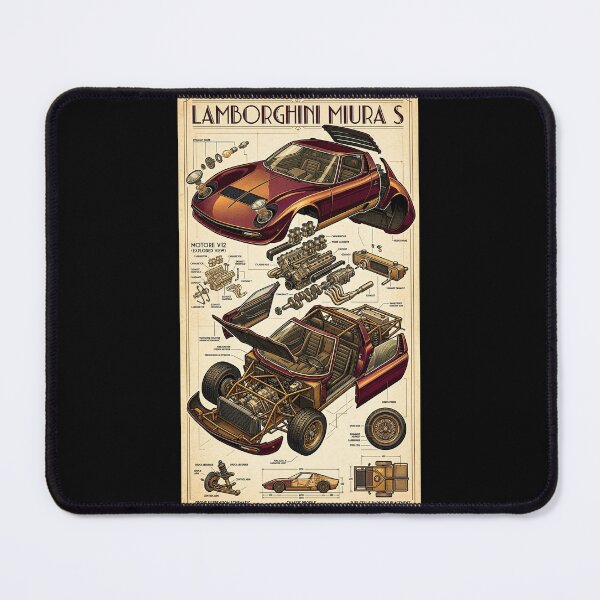 Item preview, Vintage Technical Blueprint Of Classic Italian Sports Car designed and sold by RevUpDesign.