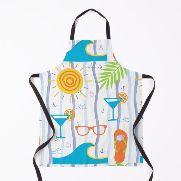 Item preview, Modern retro summer beach party design on blue stripes designed and sold by VibranPalette.