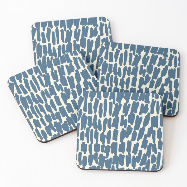 Item preview, Minimal organic strokes - dusty blue on vanilla beige ivory creme designed and sold by Elena Ivan - Papadopoulou.