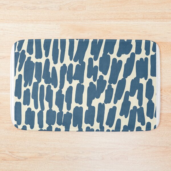 Item preview, Minimal organic strokes - dusty blue on vanilla beige ivory creme designed and sold by Elena Ivan - Papadopoulou.