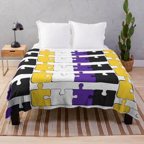 Item preview, Nonbinary Puzzle Pieces Pride Flag designed and sold by HarveyHandcraftsandDesigns.