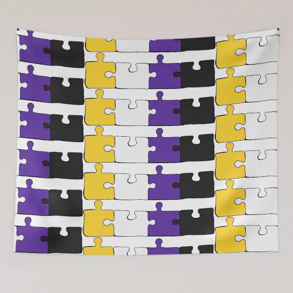 Item preview, Nonbinary Puzzle Pieces Pride Flag designed and sold by HarveyHandcraftsandDesigns.