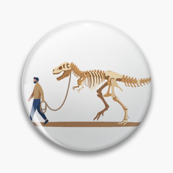 Item preview, Funny Dinosaur Skeleton on Leash Illustration designed and sold by WormJ.