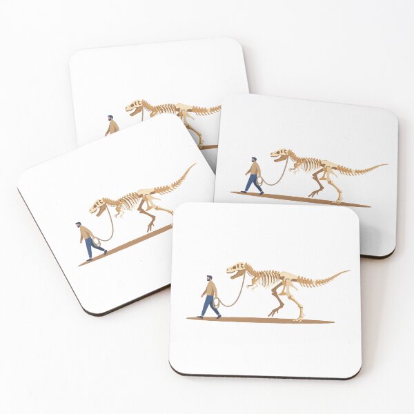 Item preview, Funny Dinosaur Skeleton on Leash Illustration designed and sold by WormJ.