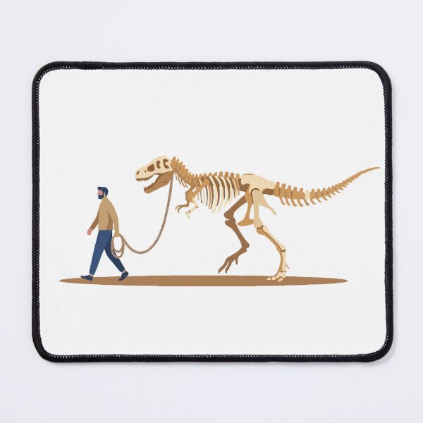 Item preview, Funny Dinosaur Skeleton on Leash Illustration designed and sold by WormJ.