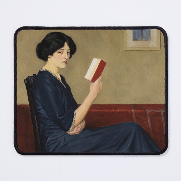 Item preview, Girl Reading by William Strang - Vintage Oil Painting Elegant Reading Woman Wall Art for Book Lovers designed and sold by RickE.