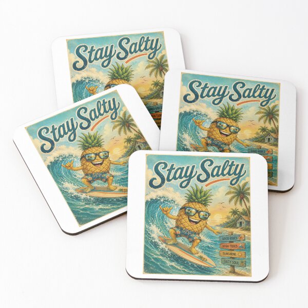 Item preview, Stay Salty Surfing Pineapple Retro Beach Vibes designed and sold by Pattie Marie.