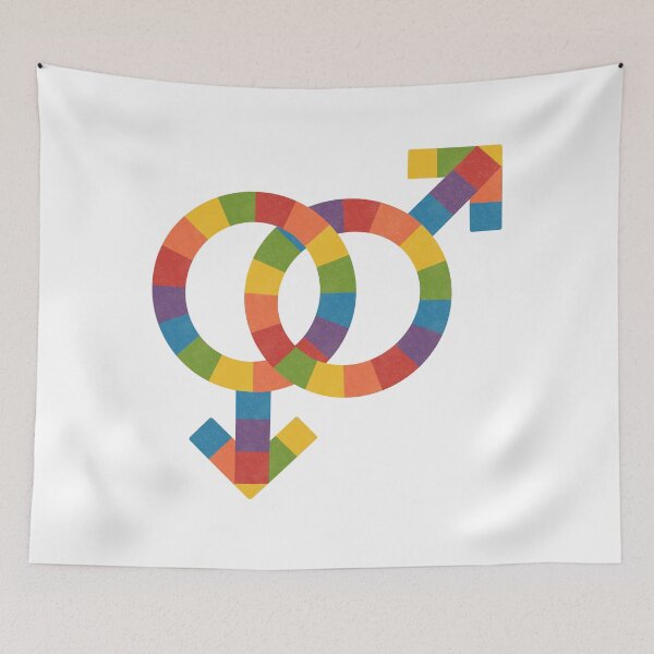 Item preview, Retro Rainbow Interlocking Double Mars Symbol designed and sold by Anne97s.