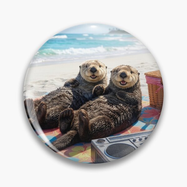 Item preview, Sea Otters Sunbathing on Beach designed and sold by Tridentulus.