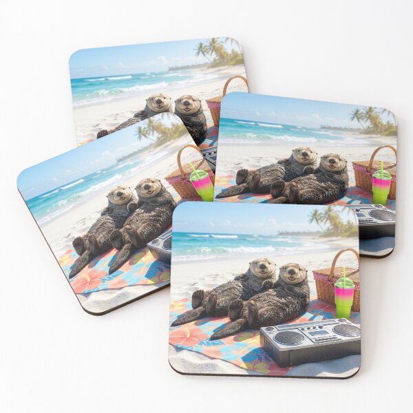Item preview, Sea Otters Sunbathing on Beach designed and sold by Tridentulus.