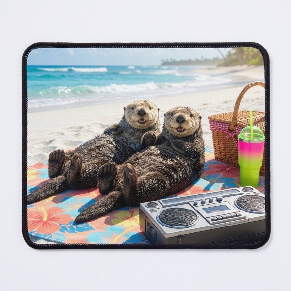 Item preview, Sea Otters Sunbathing on Beach designed and sold by Tridentulus.