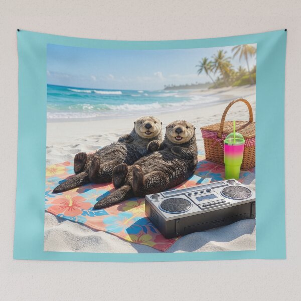 Item preview, Sea Otters Sunbathing on Beach designed and sold by Tridentulus.