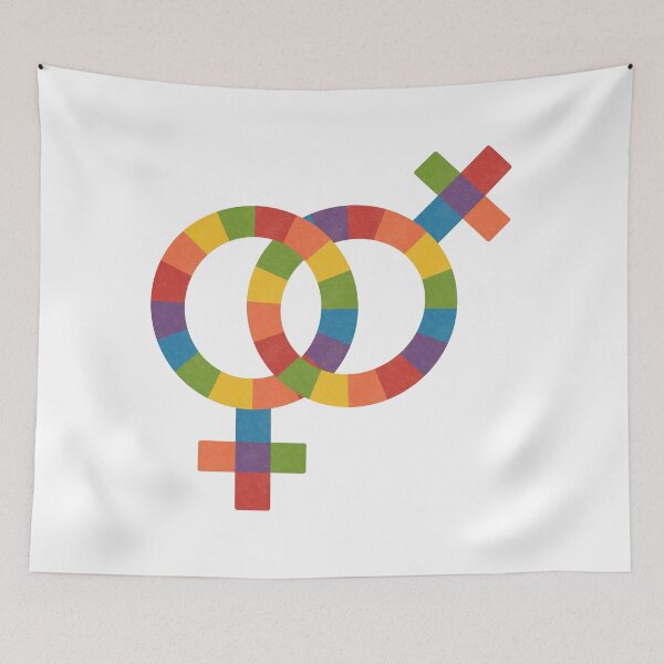 Item preview, Retro Rainbow Double Venus Lesbian Symbol designed and sold by Anne97s.
