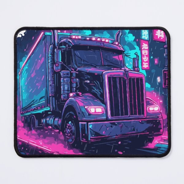 Item preview, Cyberpunk Semi Truck Neon Synthwave Big Rig Vector designed and sold by Tommyalex10.