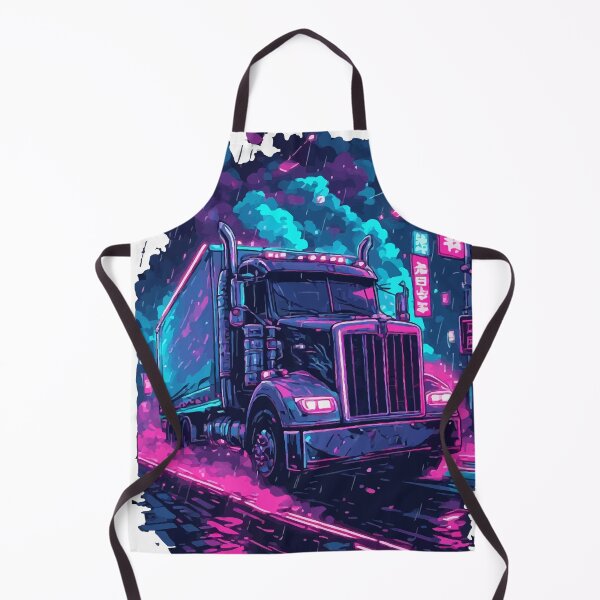 Item preview, Cyberpunk Semi Truck Neon Synthwave Big Rig Vector designed and sold by Tommyalex10.