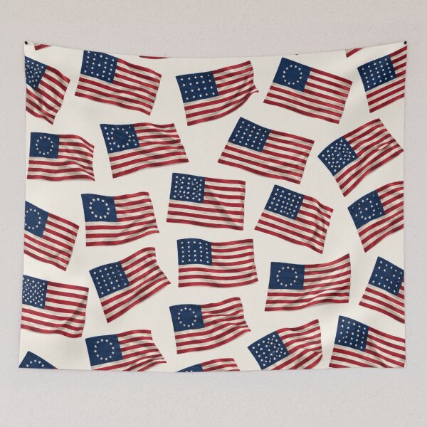 Item preview, American Flag History Pattern Patriotic USA 250th Anniversary All Over Print designed and sold by Drawn-Measured.