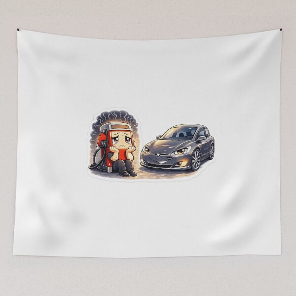 Item preview, Sad EV Car - Funny Electric Vehicle Bumper Sticker designed and sold by sabarinath3421.