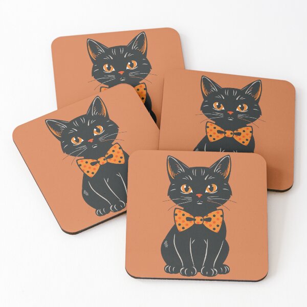 Item preview, Vibrage black cat with orange eyes is carrying an orange butterfly designed and sold by Tama-sirth.