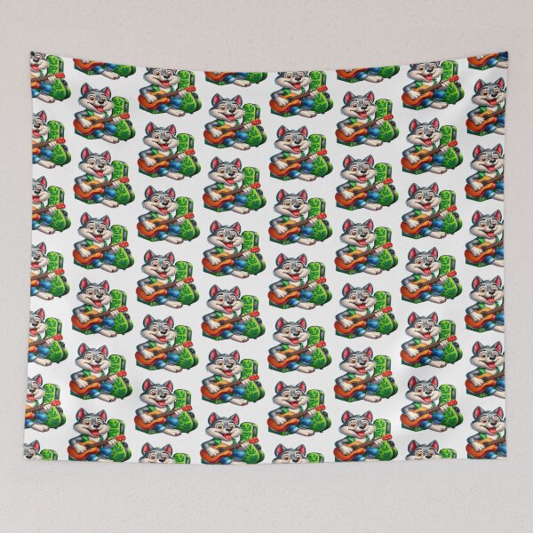 Item preview, Wolf with a Guitar - World Music Day designed and sold by Art-Arcade6.