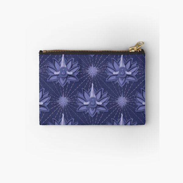 Item preview, Flora sunbathes wearing a hat on a dahlia, monochrome violet background designed and sold by WONDERPRINTVALLEY.