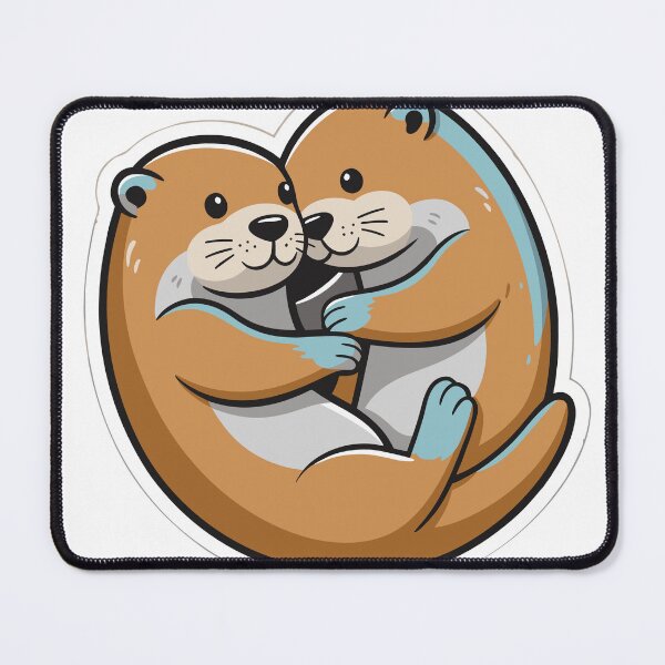 Item preview, Cute Cuddling Otter Sticker designed and sold by inkfusionhub99.