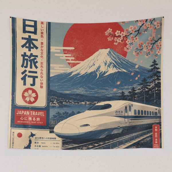 Item preview, Retro Japan Travel – Vintage Japanese Aesthetic Wall Art designed and sold by Dusk & Dawn Apparel.