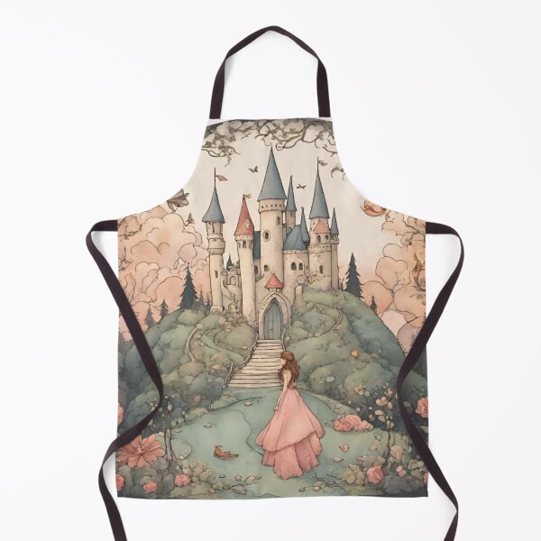 Item preview, Enchanted Fairytale Castle with Princess Illustration designed and sold by NerdiPop.