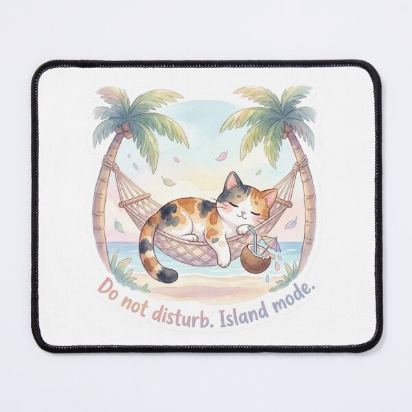 Item preview, Lazy Island Cat – Hammock Tabby Cat, Relaxing Hawaii Vibes designed and sold by LaniDigitalNook.