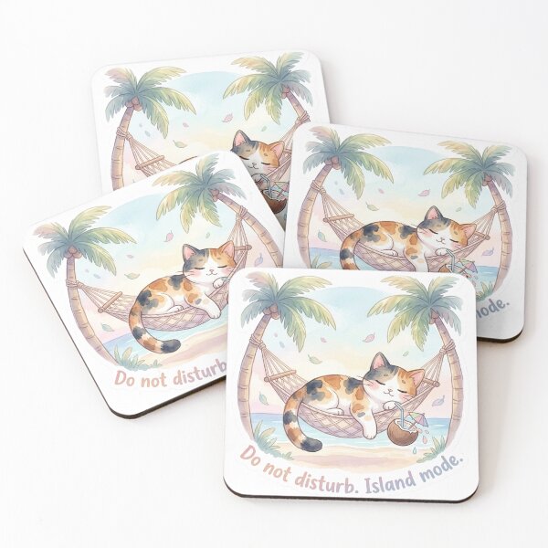 Item preview, Lazy Island Cat – Hammock Tabby Cat, Relaxing Hawaii Vibes designed and sold by LaniDigitalNook.